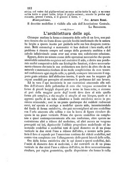 L'apicoltore giornale dell'Associazione centrale d'incoraggiamento per l'apicoltura in Italia