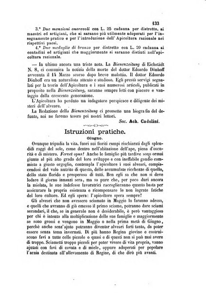 L'apicoltore giornale dell'Associazione centrale d'incoraggiamento per l'apicoltura in Italia