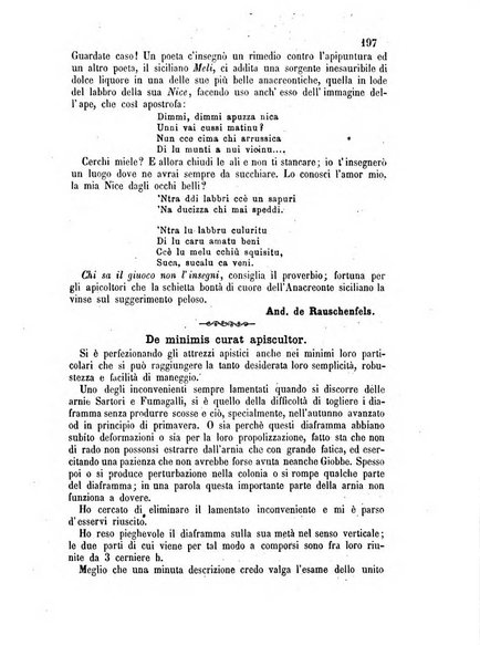 L'apicoltore giornale dell'Associazione centrale d'incoraggiamento per l'apicoltura in Italia