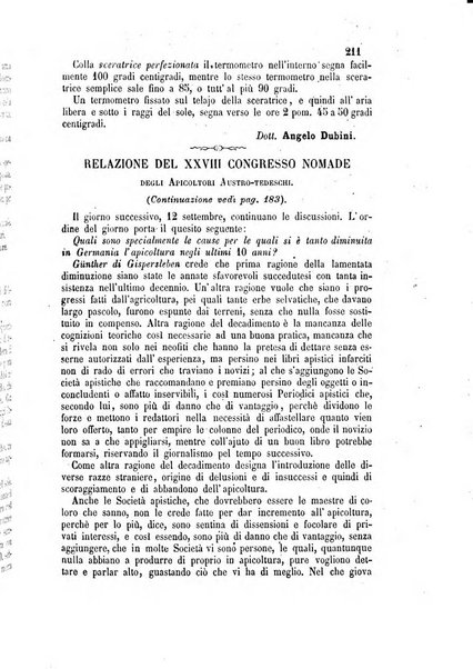 L'apicoltore giornale dell'Associazione centrale d'incoraggiamento per l'apicoltura in Italia