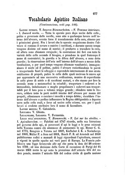 L'apicoltore giornale dell'Associazione centrale d'incoraggiamento per l'apicoltura in Italia