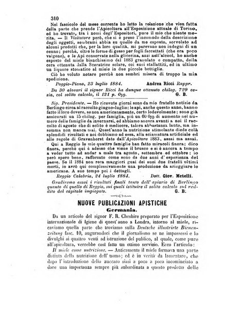 L'apicoltore giornale dell'Associazione centrale d'incoraggiamento per l'apicoltura in Italia