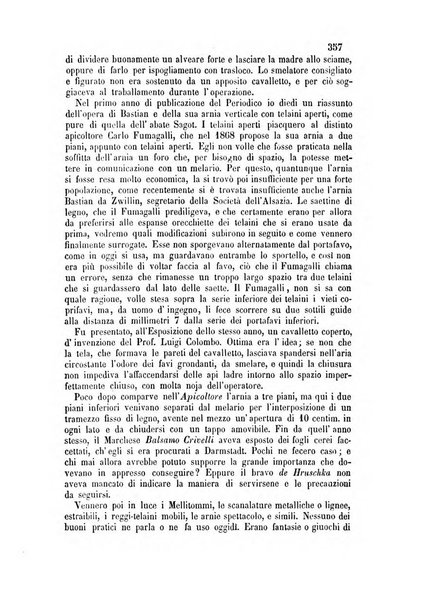 L'apicoltore giornale dell'Associazione centrale d'incoraggiamento per l'apicoltura in Italia