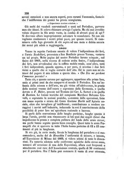 L'apicoltore giornale dell'Associazione centrale d'incoraggiamento per l'apicoltura in Italia