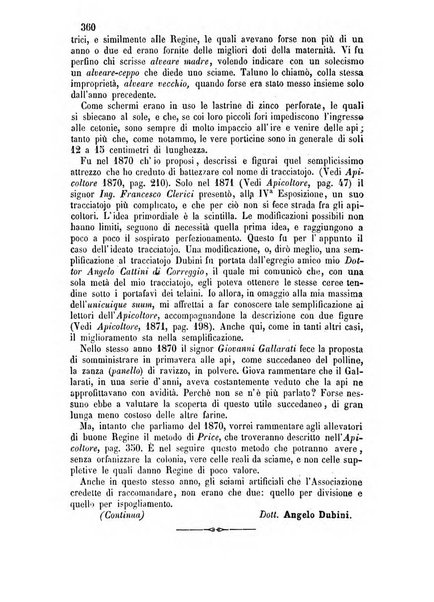 L'apicoltore giornale dell'Associazione centrale d'incoraggiamento per l'apicoltura in Italia