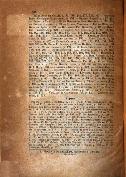 L'apicoltore giornale dell'Associazione centrale d'incoraggiamento per l'apicoltura in Italia