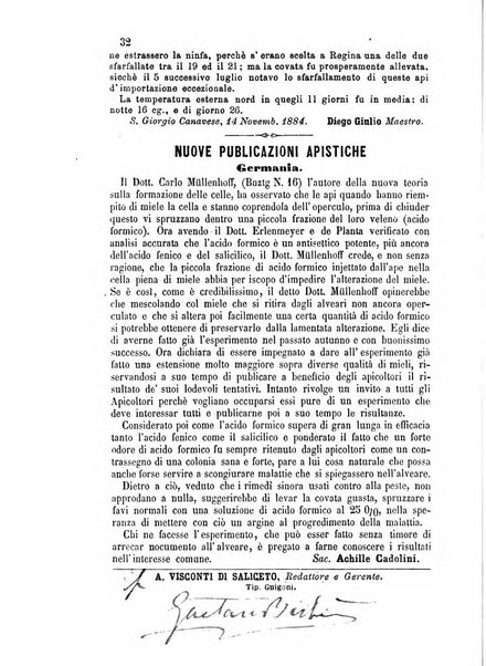 L'apicoltore giornale dell'Associazione centrale d'incoraggiamento per l'apicoltura in Italia