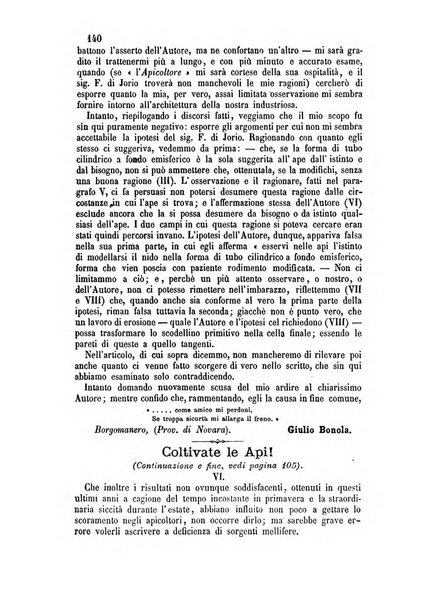 L'apicoltore giornale dell'Associazione centrale d'incoraggiamento per l'apicoltura in Italia