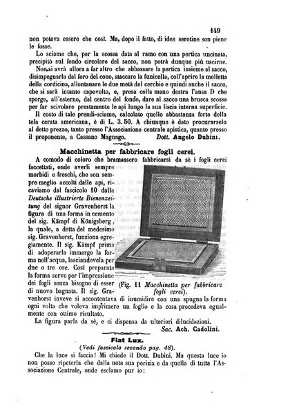 L'apicoltore giornale dell'Associazione centrale d'incoraggiamento per l'apicoltura in Italia