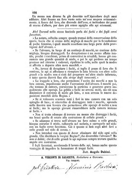 L'apicoltore giornale dell'Associazione centrale d'incoraggiamento per l'apicoltura in Italia