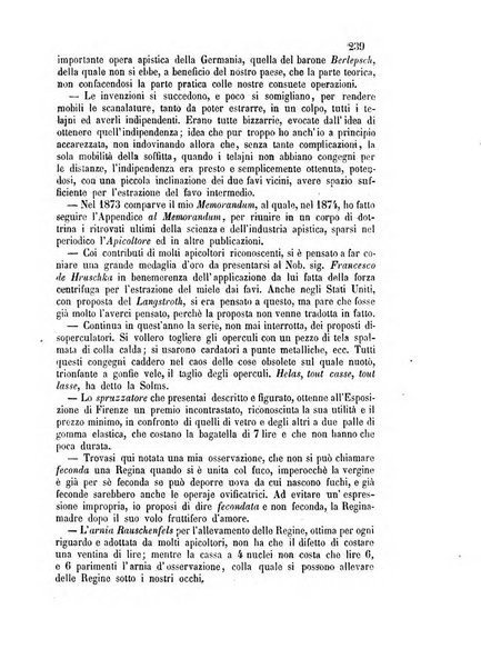 L'apicoltore giornale dell'Associazione centrale d'incoraggiamento per l'apicoltura in Italia