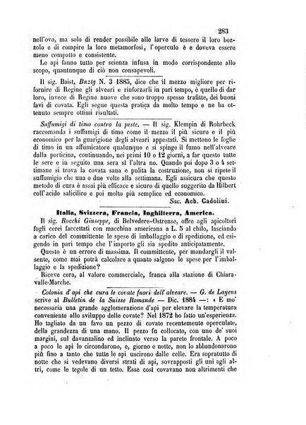 L'apicoltore giornale dell'Associazione centrale d'incoraggiamento per l'apicoltura in Italia