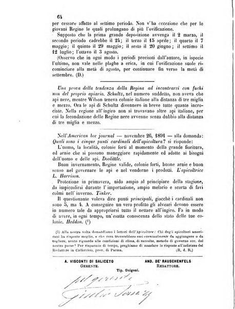 L'apicoltore giornale dell'Associazione centrale d'incoraggiamento per l'apicoltura in Italia