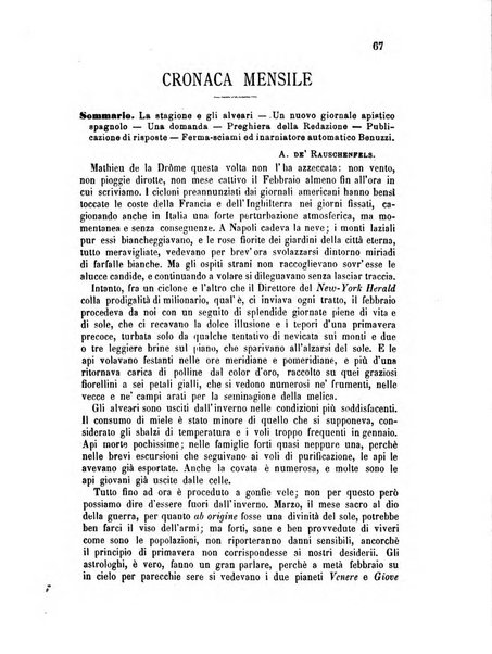 L'apicoltore giornale dell'Associazione centrale d'incoraggiamento per l'apicoltura in Italia