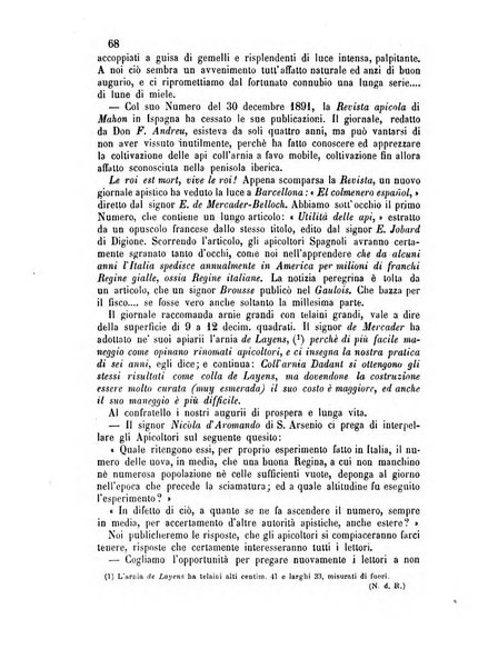 L'apicoltore giornale dell'Associazione centrale d'incoraggiamento per l'apicoltura in Italia