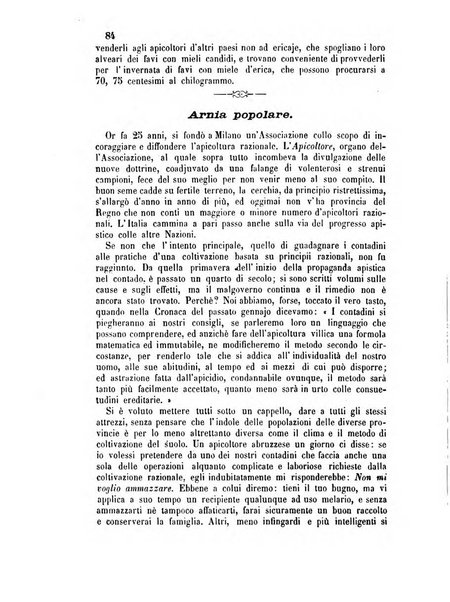 L'apicoltore giornale dell'Associazione centrale d'incoraggiamento per l'apicoltura in Italia