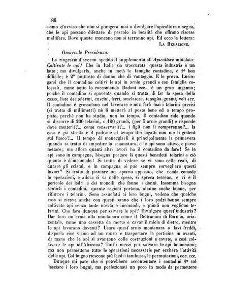 L'apicoltore giornale dell'Associazione centrale d'incoraggiamento per l'apicoltura in Italia