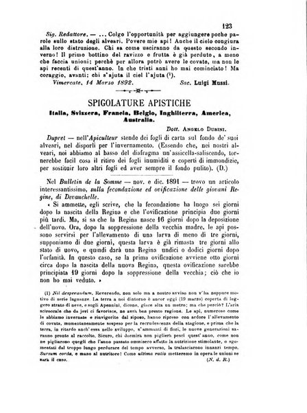 L'apicoltore giornale dell'Associazione centrale d'incoraggiamento per l'apicoltura in Italia