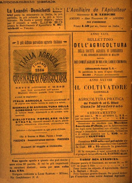 L'apicoltore giornale dell'Associazione centrale d'incoraggiamento per l'apicoltura in Italia