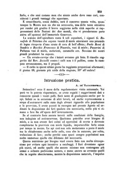 L'apicoltore giornale dell'Associazione centrale d'incoraggiamento per l'apicoltura in Italia