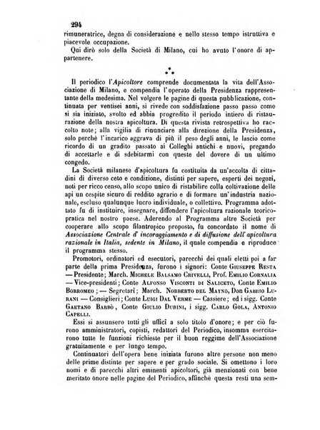 L'apicoltore giornale dell'Associazione centrale d'incoraggiamento per l'apicoltura in Italia