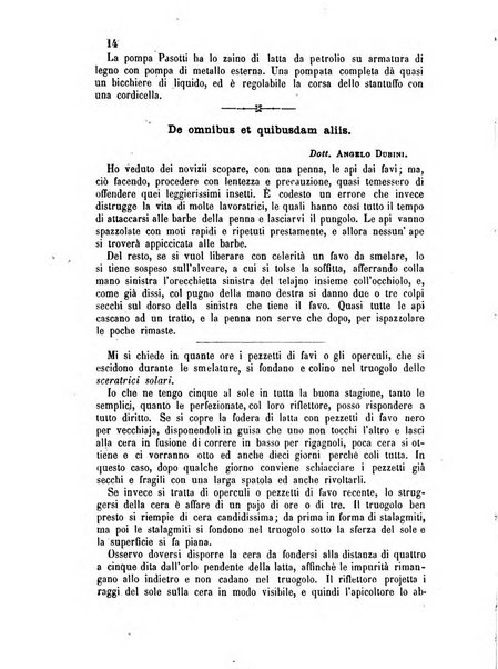 L'apicoltore giornale dell'Associazione centrale d'incoraggiamento per l'apicoltura in Italia