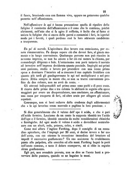 L'apicoltore giornale dell'Associazione centrale d'incoraggiamento per l'apicoltura in Italia