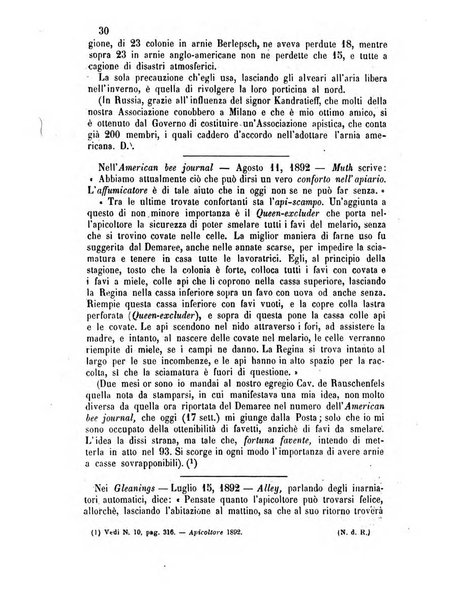 L'apicoltore giornale dell'Associazione centrale d'incoraggiamento per l'apicoltura in Italia