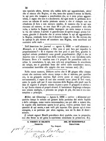 L'apicoltore giornale dell'Associazione centrale d'incoraggiamento per l'apicoltura in Italia