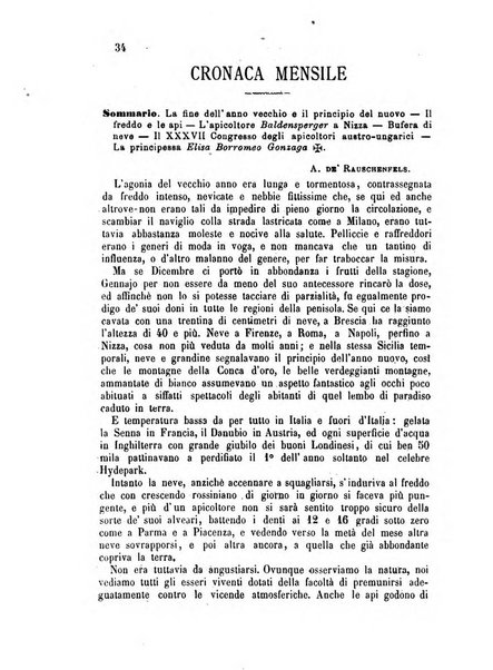 L'apicoltore giornale dell'Associazione centrale d'incoraggiamento per l'apicoltura in Italia