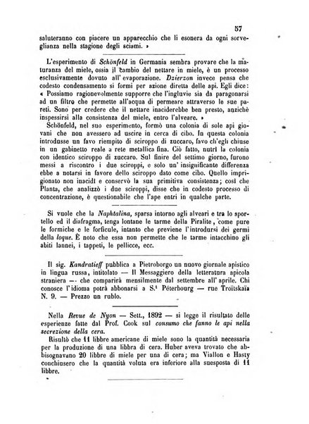 L'apicoltore giornale dell'Associazione centrale d'incoraggiamento per l'apicoltura in Italia