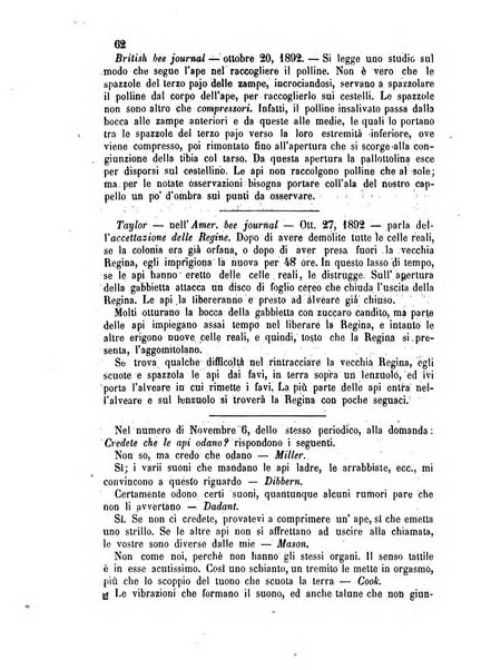 L'apicoltore giornale dell'Associazione centrale d'incoraggiamento per l'apicoltura in Italia