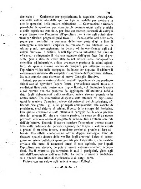 L'apicoltore giornale dell'Associazione centrale d'incoraggiamento per l'apicoltura in Italia