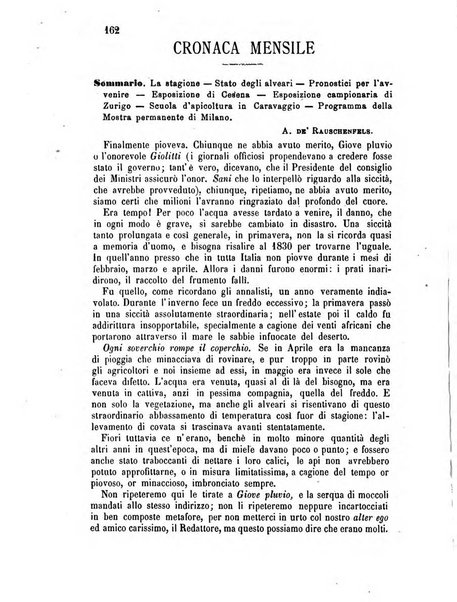 L'apicoltore giornale dell'Associazione centrale d'incoraggiamento per l'apicoltura in Italia