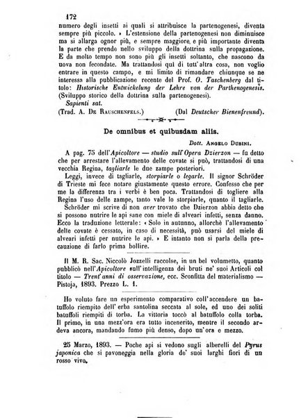 L'apicoltore giornale dell'Associazione centrale d'incoraggiamento per l'apicoltura in Italia