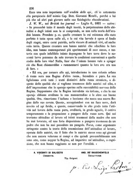 L'apicoltore giornale dell'Associazione centrale d'incoraggiamento per l'apicoltura in Italia