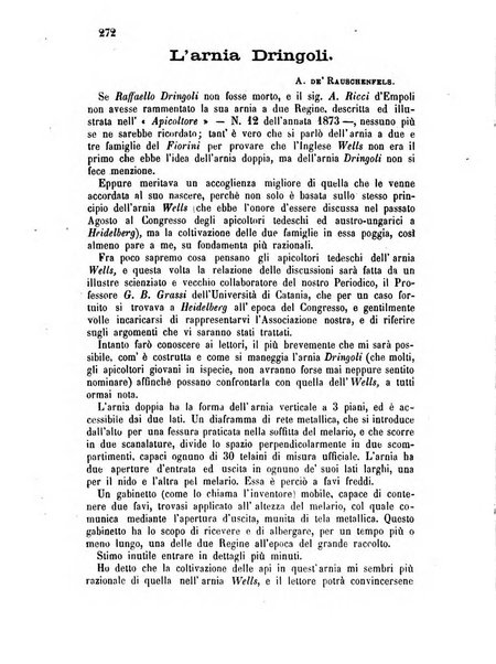 L'apicoltore giornale dell'Associazione centrale d'incoraggiamento per l'apicoltura in Italia