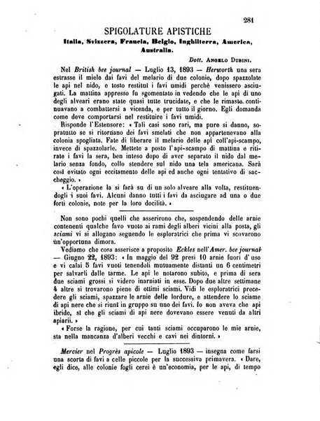 L'apicoltore giornale dell'Associazione centrale d'incoraggiamento per l'apicoltura in Italia