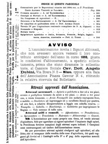 L'apicoltore giornale dell'Associazione centrale d'incoraggiamento per l'apicoltura in Italia