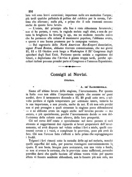 L'apicoltore giornale dell'Associazione centrale d'incoraggiamento per l'apicoltura in Italia