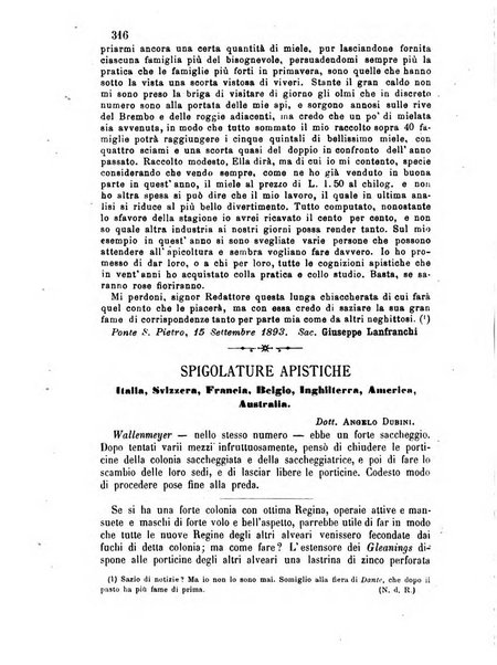 L'apicoltore giornale dell'Associazione centrale d'incoraggiamento per l'apicoltura in Italia