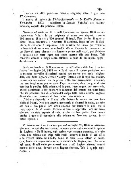 L'apicoltore giornale dell'Associazione centrale d'incoraggiamento per l'apicoltura in Italia