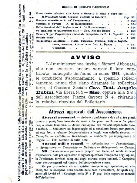 L'apicoltore giornale dell'Associazione centrale d'incoraggiamento per l'apicoltura in Italia