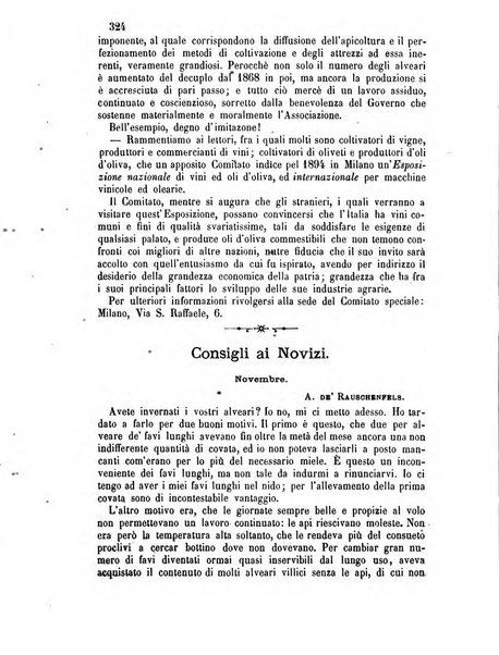 L'apicoltore giornale dell'Associazione centrale d'incoraggiamento per l'apicoltura in Italia