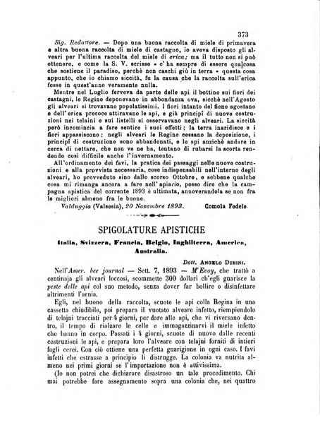 L'apicoltore giornale dell'Associazione centrale d'incoraggiamento per l'apicoltura in Italia