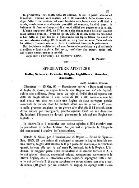 L'apicoltore giornale dell'Associazione centrale d'incoraggiamento per l'apicoltura in Italia