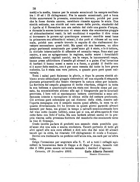 L'apicoltore giornale dell'Associazione centrale d'incoraggiamento per l'apicoltura in Italia