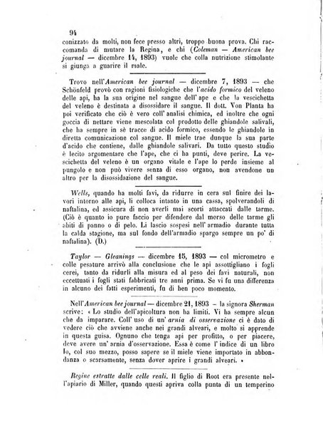 L'apicoltore giornale dell'Associazione centrale d'incoraggiamento per l'apicoltura in Italia