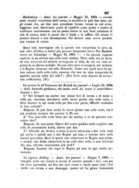 L'apicoltore giornale dell'Associazione centrale d'incoraggiamento per l'apicoltura in Italia