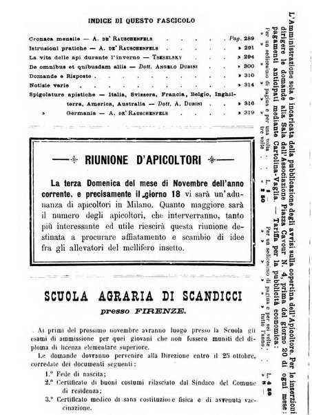 L'apicoltore giornale dell'Associazione centrale d'incoraggiamento per l'apicoltura in Italia